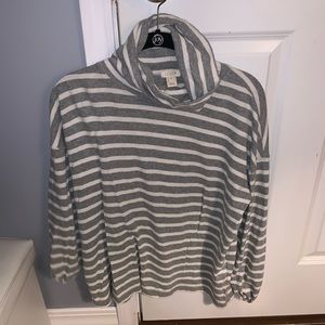 J Crew Striped Turtleneck